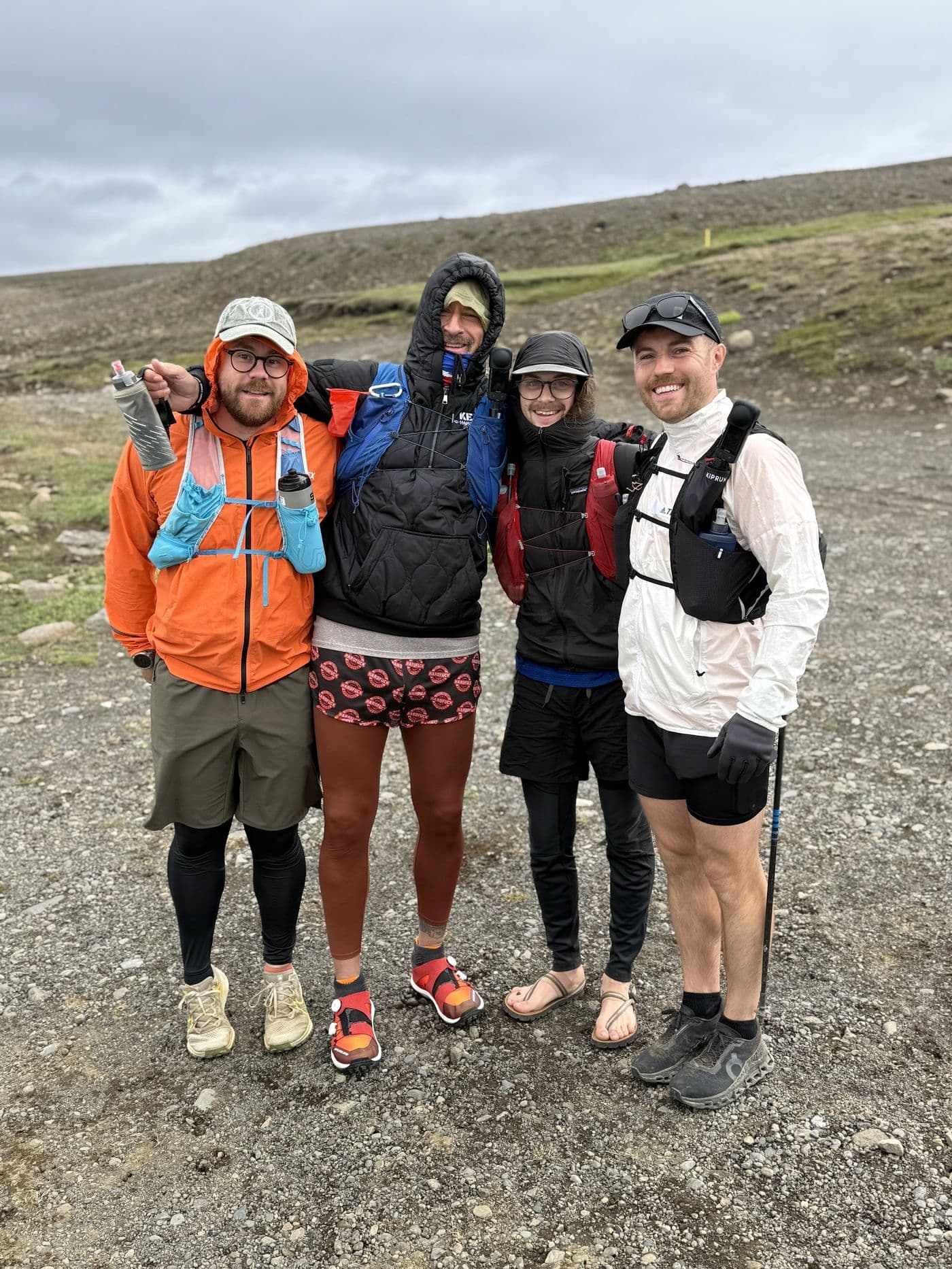 Four runners geared up in the highlands