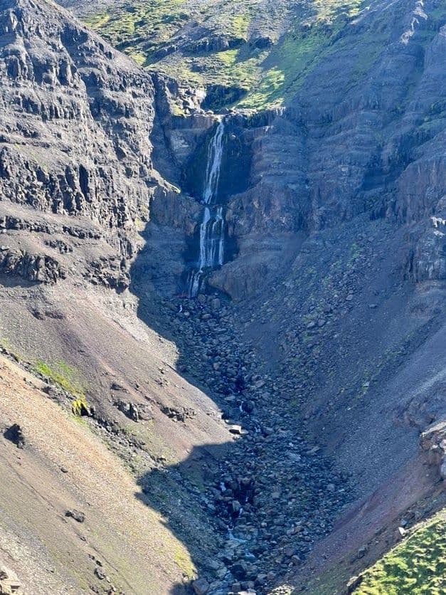Canyon waterfall on the route